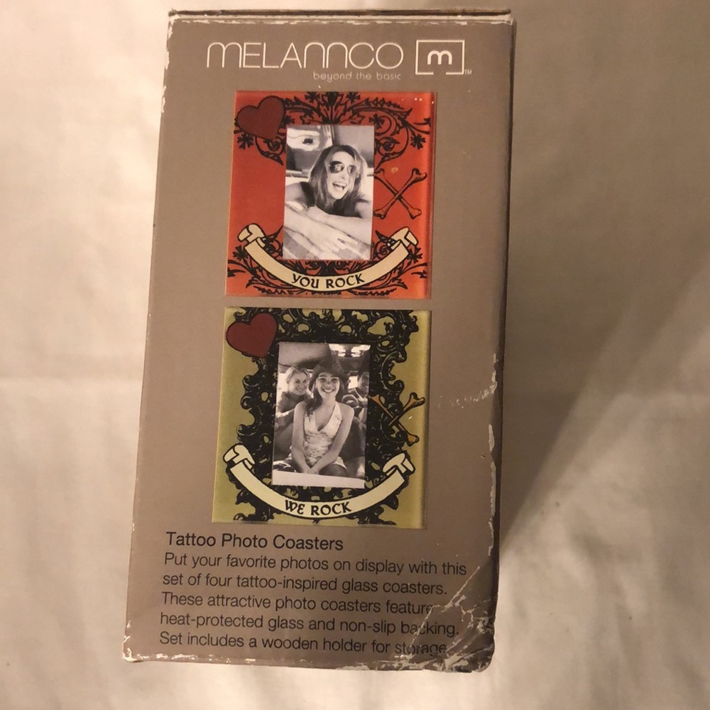4pc Set Glass Photo Coaster Set - Picture 3 of 11
